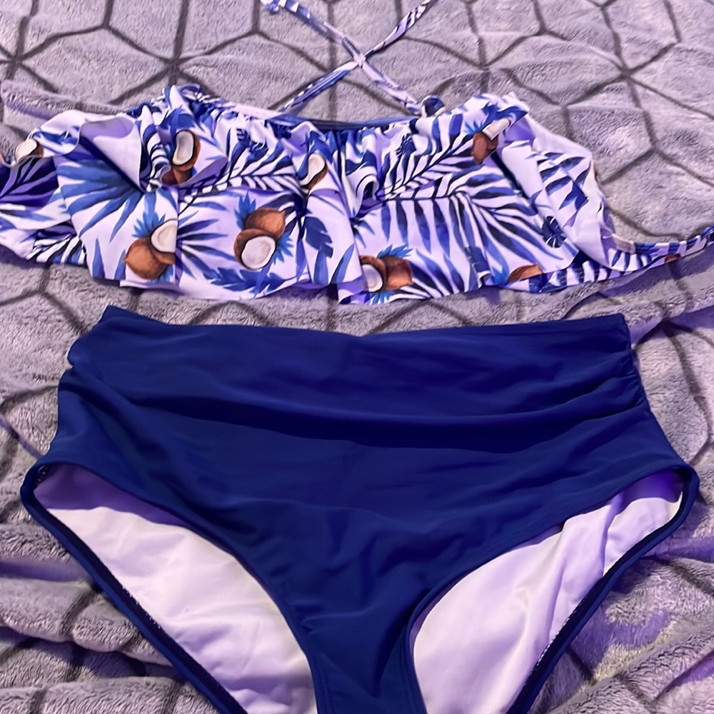 blue tropical swim set